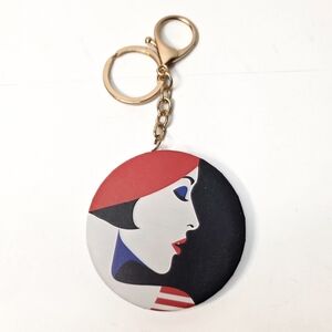Marie By Artist Malika Farve Large Bag Charm / Compact Mirror Keychain